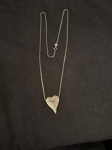 18k White Gold Necklace Natural diamond and ruby