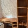 Wooden office desk and shelving unit Image 2