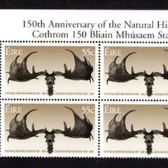 2007 Ireland 150th Anniversary of The Natural History Museum Commemorative Stamp Plate Block 1A1A1A1A Mint Never Hinged (MNH)