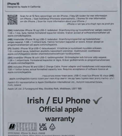 IPhone 16 IPhone 16 brand new sealed