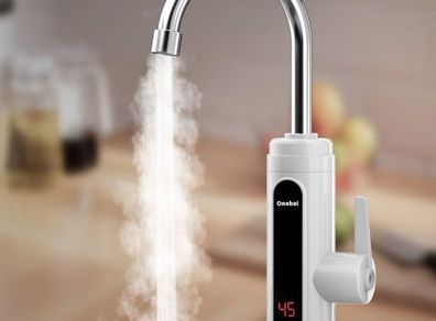 220V 3000W Electric Instant Heater Tap, Stainless Steel Kitchen Tap, LED Temperature Digital Display, 360 Swivel Hot and Cold Mixer Water Tap for Kitchen Bathroom