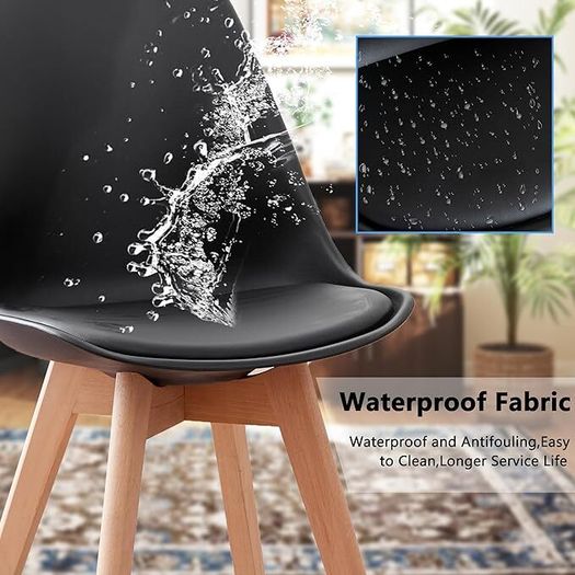 Set of 6 Dining Chairs, Padded Chairs