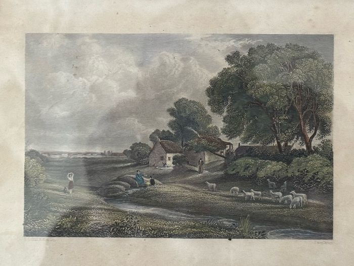Antique 1840 Hand-Coloured Engraving - 'Brow on the Solway' (Robert Burns Interest)