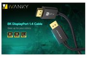 iVanky 4.5M Premium DisplayPort 1.4 UHD/3D 8K (7680x4320@60Hz) 32.4Gbps (Aluminium Alloy/Nylon Braided/Gold Plated) Cable (Brand New/Warranty)