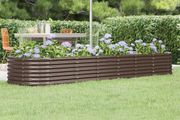 Garden Raised Bed Galvanised Steel 296x80x36 cm Brown