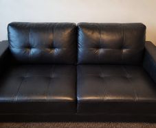 Black Faux leather 2-seater sofa