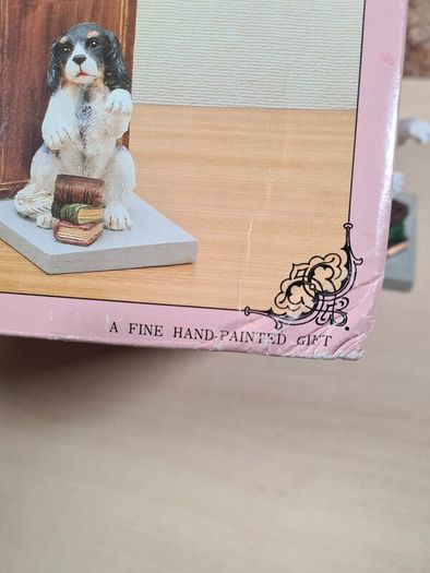 Vintage Puppy Dog bookends the Academy collection hand painted BRAND NEW heavy ceramic man's best friend
