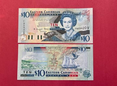 East Caribbean States 10 Dollars 2004 ( V ) St Vincent. ( Uncirculated )