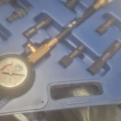large 6x5 tool box two in two parts top and bottom on wheels top brands snap on.  Blue  point teng tools. Oil change kit . Piston pressure kit   lot of tools  snap onlarge