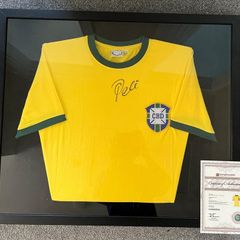 Pele Signed Brazil Shirt (1970) / Framed with COA / Genuine Collectors Item
