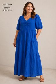 Mint Belvet Cobalt Blue Dress