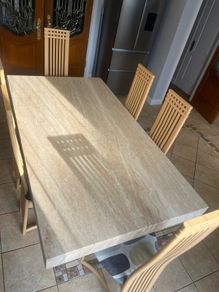 Marble table and 6 Chairs