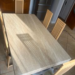 Marble table and 6 Chairs