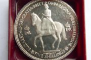 1953 Queen Elizabeth II Coronation Crown Royal Mint 5 Shilling Commemorative Coin