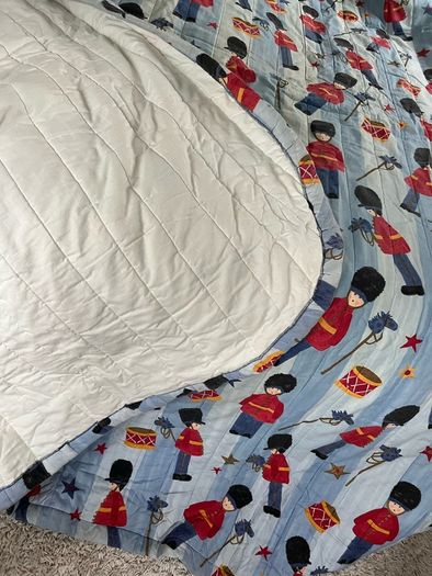 Custom made curtains and bedspread kids nursery boy