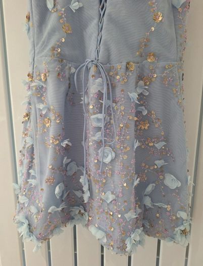 Oh Polly embellished Corset Mini Dress in Sky Blue