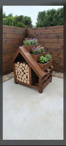 Log storage and plant potter