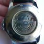 Winner Automatic Watch Skeleton Back Silvertone Red Dial Date Black Band Works Image 9
