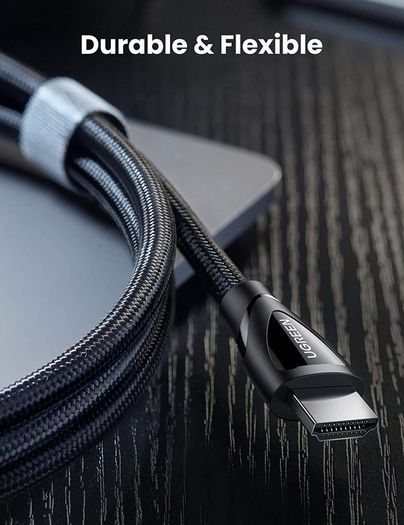 Ugreen 3M HDMI 2.1 UHD/3D 8K (7680x4320@60Hz) 48Gbps Ultra High Speed Cotton Braided (Nickel-Plated) Cable (Brand New/Warranty)
