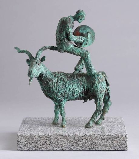 JOHN COLL .Large Unique Bronze Sculpture on Polished granite
