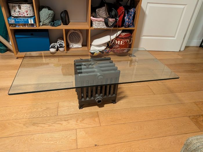 Glass topped coffee table for sale