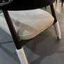 Lounge Chair Dark Espresso Oak Beige Fabric Image 4