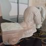 Vintage Pekinkese Dog and Flower Cart Figurine by Porceval. Image 8