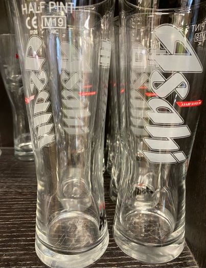 Asashi beer Official half Pint Glasses brand new