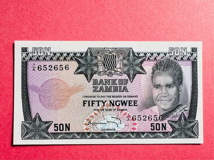 Zambia  50 Ngwee  1973  Pick 9 Rare  ( Uncirculated )