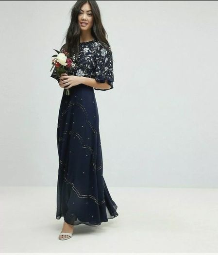 Asos Design Flutter Sleeve Maxi Dress