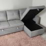 Light Grey Corner Sofa Bed with Storage & Pull-Out Base Image 4