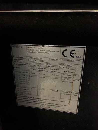 Outdoor gas bbq