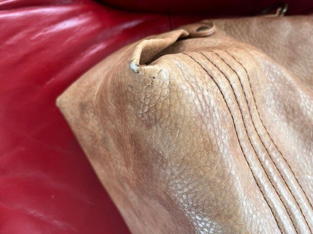 A-WEAR BAG OVERNIGHT WEEKEND Camel beige Stylish Faux Leather bag. Brass hardware In Very Good Condition. Generous sizing