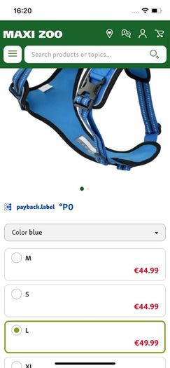 dog Harness Dogs Creek size L BNIB