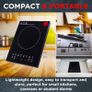 Electric Digital Induction Hob with 8 Temperature & Power Settings, 6 Cooking Modes, Timer, Overheat Protection, Auto Off, Child Safety Lock, Black Image 6