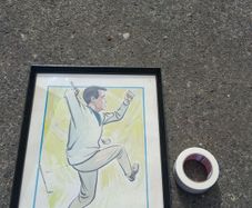 1960's Original Watercolour Golfing Caricature
