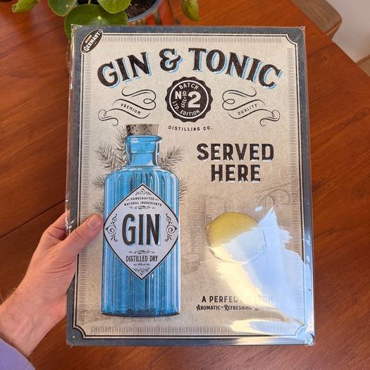 Gin Metal Sign - perfect for home bar
