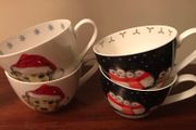 4 large Christmas mugs