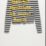 top bnwt Mangi black & white stripe wrap effect organic cotton top medium Image 2