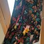 Boho long black floral botanical print frills dress high neck 10 Image 2