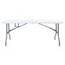 Folding Garden Table with 2 Benches 180 cm Steel and HDPE White Image 3