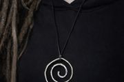 1 Pure Healing Solid Copper Hammered Textured Rustic Dystopian Earth Celtic Spiral Energy Necklace