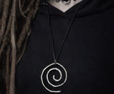 1 Pure Healing Solid Copper Hammered Textured Rustic Dystopian Earth Celtic Spiral Energy Necklace
