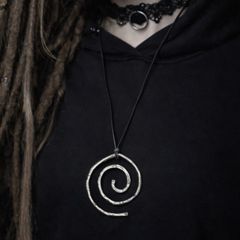 1 Pure Healing Solid Copper Hammered Textured Rustic Dystopian Earth Celtic Spiral Energy Necklace