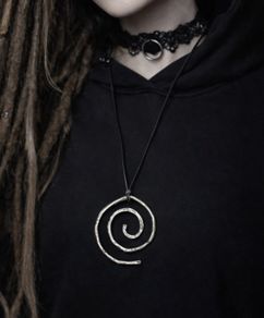 1 Pure Healing Solid Copper Hammered Textured Rustic Dystopian Earth Celtic Spiral Energy Necklace