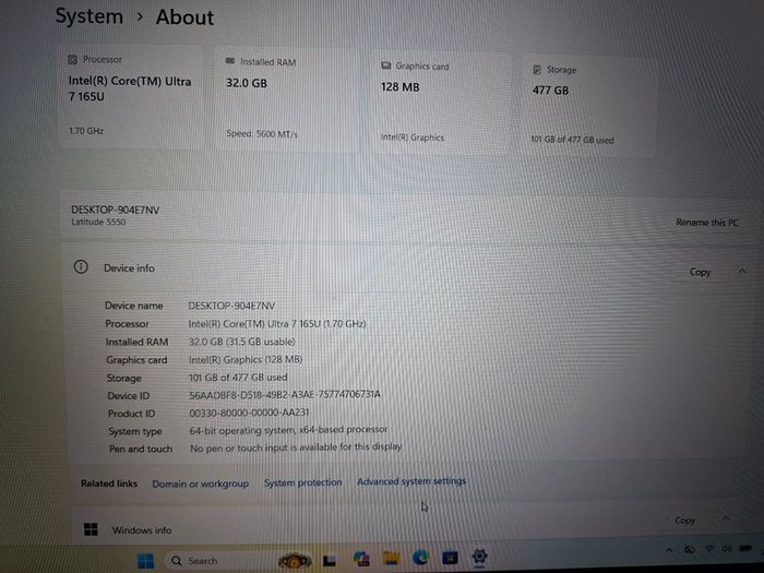 Dell Latitude 5550 Laptop 32gb Ddr5 Ram 512gb Nvme Ssd