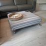 Stylish Upholstered Footstool, Ottoman on Castors Image 4