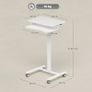 Height-Adjustable Sit-Stand Desk, Mobile Desk with Keyboard Tray, Casters and Steel Frame Image 2