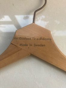 Vintage "An TSualann Tir A Dheanta" Clothes Hanger.