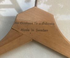 Vintage "An TSualann Tir A Dheanta" Clothes Hanger.